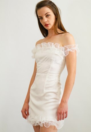 RILEY ORGANZA GOING OUT DATE MNINI DRESS IN WHITE