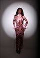 kams Collection Mesh dress in swirl print