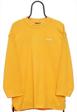 Vintage Adidas 90s Yellow Lightweight Sweatshirt Mens