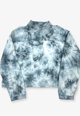 Vintage 1/4 Zip Cropped Sweatshirt Marble Grey XL