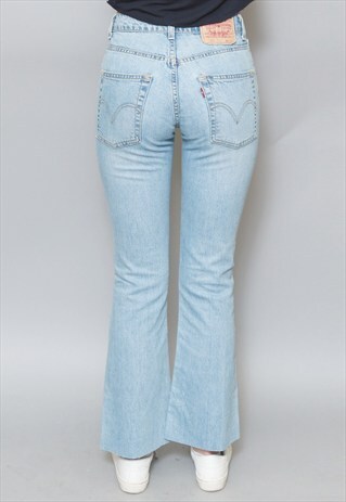 VINTAGE 1990'S LIGHT BLUE CUT OFF KICK FLARE LEVI'S JEANS