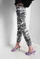VINTAGE CAMOUFLAGE TROUSERS GREY W28