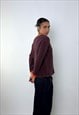 MAROON BROWN 00S YSL YVES SAINT LAURENT SPORTS SWEATSHIRT