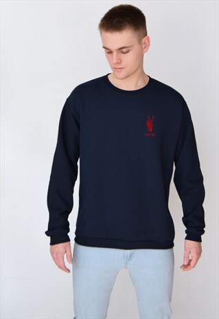 NAVY PEACE OUT (RED) SWEATSHIRT