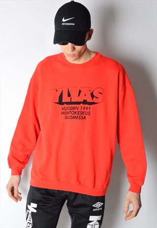 VINTAGE 90S RED SKI SWEATSHIRT