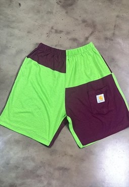 Vintage Upcycled Reworked Carhartt Block Colour Shorts