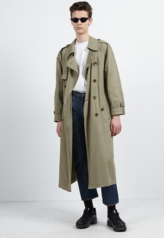 VINTAGE GREEN HUGO BOSS TRENCH COAT