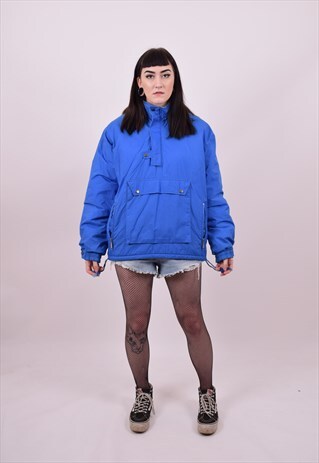 VINTAGE 80'S BLUE WINDBREAKER JACKET SIZE MEDIUM FESTIVAL