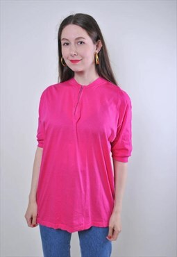 Vintage pink quarter zipp sport tshirt 