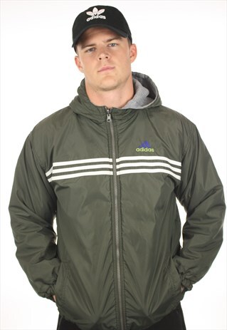 VINTAGE 90'S ADIDAS REVERSIBLE HOODED COAT JACKET