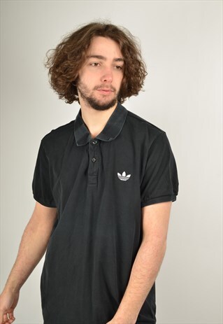 VINTAGE ADIDAS POLO SHIRT IN BLACK