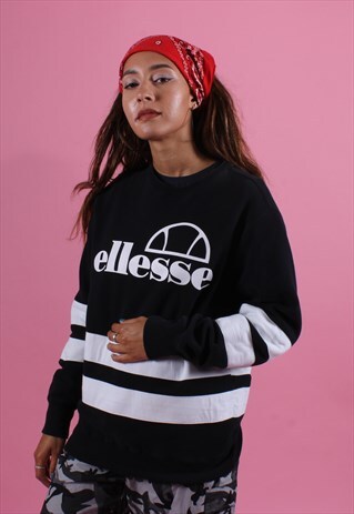 ELLESSE BLACK AND WHITE SWEATSHIRT
