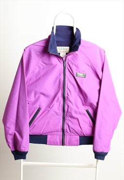 L.L.Bean Vintage Windbreaker Fleece Lining Jacket Purple S