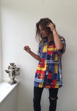 CRAZY PATTERN OVERSIZED RETRO VINTAGE UNISEX FESTIVAL SHIRT