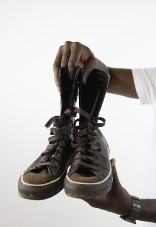 VINTAGE CONVERSE BROWN LEATHER TRAINERS
