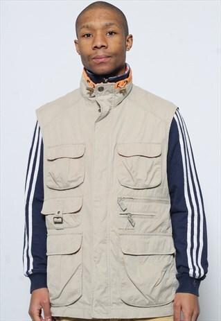 VINTAGE PAUL & SHARK TECHNICAL GILET BEIGE
