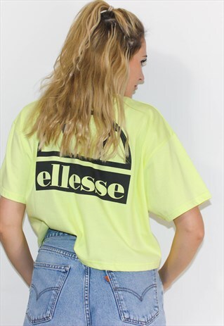 RETRO NEON GREEN ELLESSE CROPPED BOXY T-SHIRT