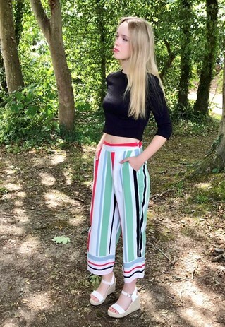 WIDE LEG CROPPED TROUSERS
