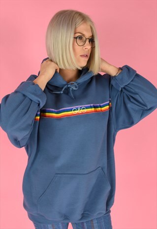 G&G UNISEX INDIGORAINBOW RIBBON HOOD