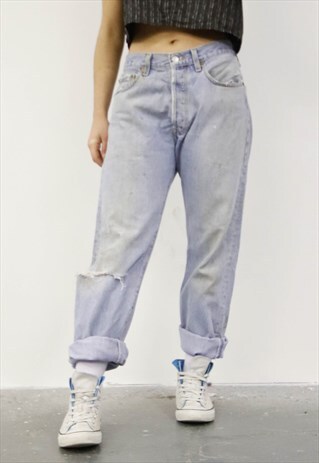 VINTAGE LEVI'S BLUE PAINT MOM JEANS