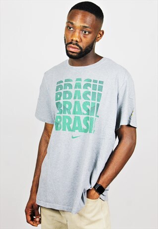 OVERSIZED RETRO / NIKE / BRAZIL / GREY T-SHIRT