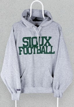 Vintage Sioux American Football Grey Hoodie 90s Mens Large