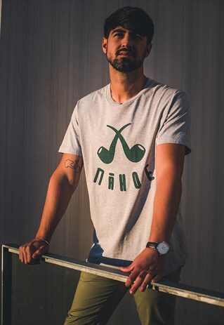 CLOTH PIPE GRAY T-SHIRT