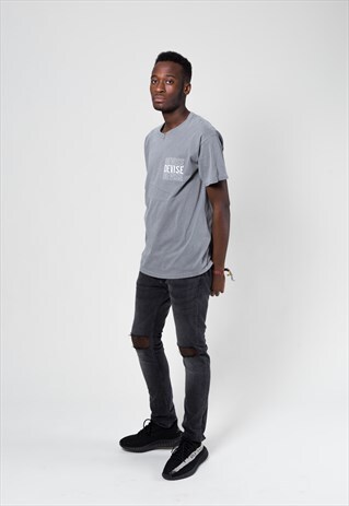 CREATE GREY WASHED OVERSIZED SLIM T SHIRT