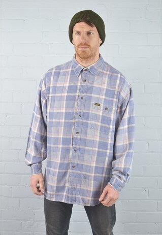 VINTAGE WRANGLER LAVENDER PURPLE CHECKED FLANNEL SHIRT
