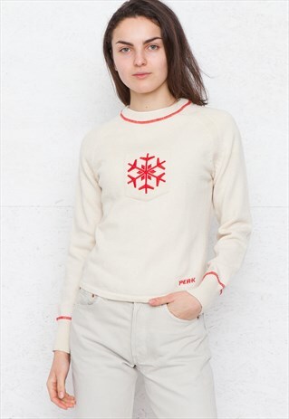 VINTAGE BEIGE PEAK PERFORMANCE ROUND NECK JUMPER SWEATER