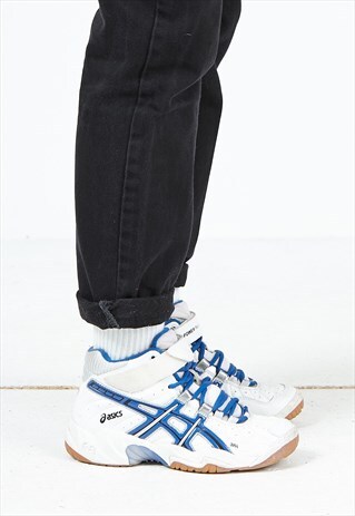 VINTAGE WHITE BLUE ASICS CLASSIC TRAINERS