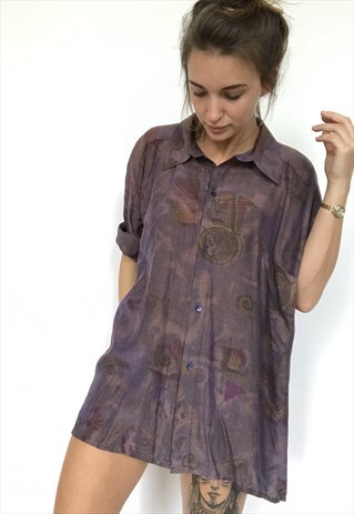 PATTERNED OVERSIZED RETRO VINTAGE UNISEX FESTIVAL SHIRT