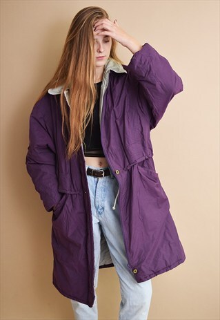90'S RETRO OVERSIZED PURPLE PUFFA MOM'S PARKA COAT