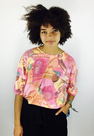 CUTE 80S COLOURFUL FESTIVAL T SHIRT