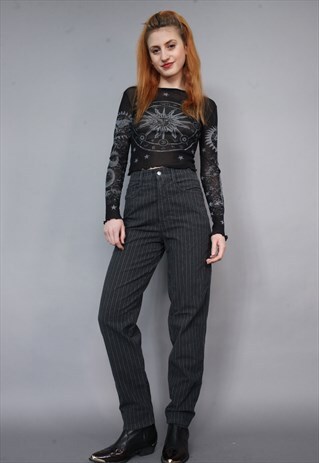 VINTAGE 90'S MAC STRIPES HIGH WAIS MOM JEANS