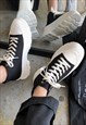 CHUNKY SOLE HIGH TOPS PLATFORM SNEAKERS SKATER SHOES BLACK