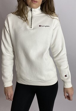 Vintage Champion Quarter Zip in White