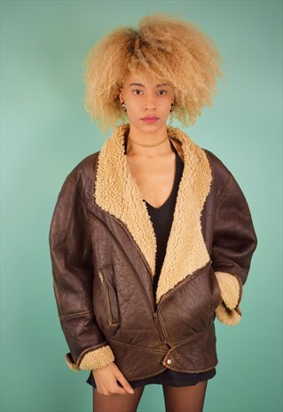 VINTAGE 90'S SHEARLING AVIATOR JACKET