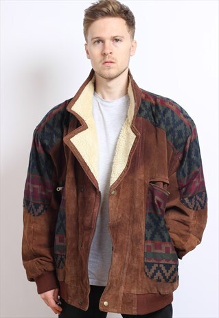 VINTAGE AZTEC FLEECE LINED JACKET