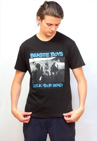VINTAGE BLACK GRAPHIC BEASTIE BOYS PRINT T-SHIRT