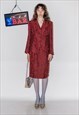 90'S VINTAGE CLASSIC ROSE PRINT CO-ORDINATES IN BURGUNDY