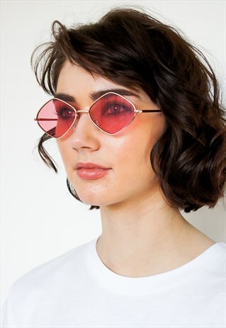 PINK DIAMOND SHAPE SUNGLASSES