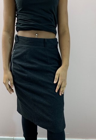 BURTON WOOL SKIRTS GREY (TAILORED SKIRT )