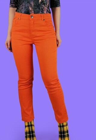 VINTAGE 90'S HIGH WAIST ORANGE MOM JEANS