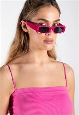 Hot Pink Chunky Rim Sunglasses