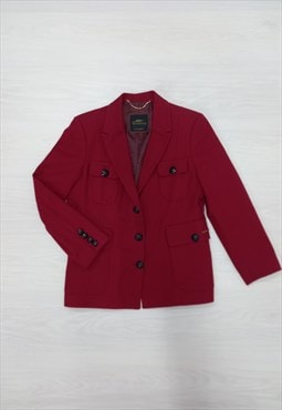 Thomas Burberry Jacket Berry Red Cotton Designer