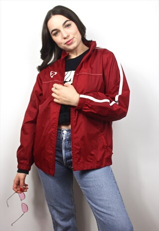 90'S RETRO RED WATERPROOF JACKET