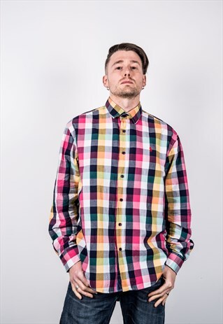 POLO RALPH LAUREN VINTAGE 1990S MULTI-COLOURED CHECKED SHIRT