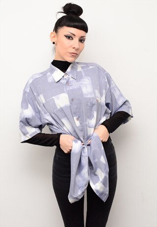 VINTAGE 90'S RETRO ABSTRACT PATTERNED OVERSIZED SHIRT