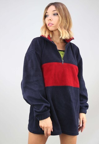 VINTAGE 90S OVERSIZED 1/4 ZIP FLEECE